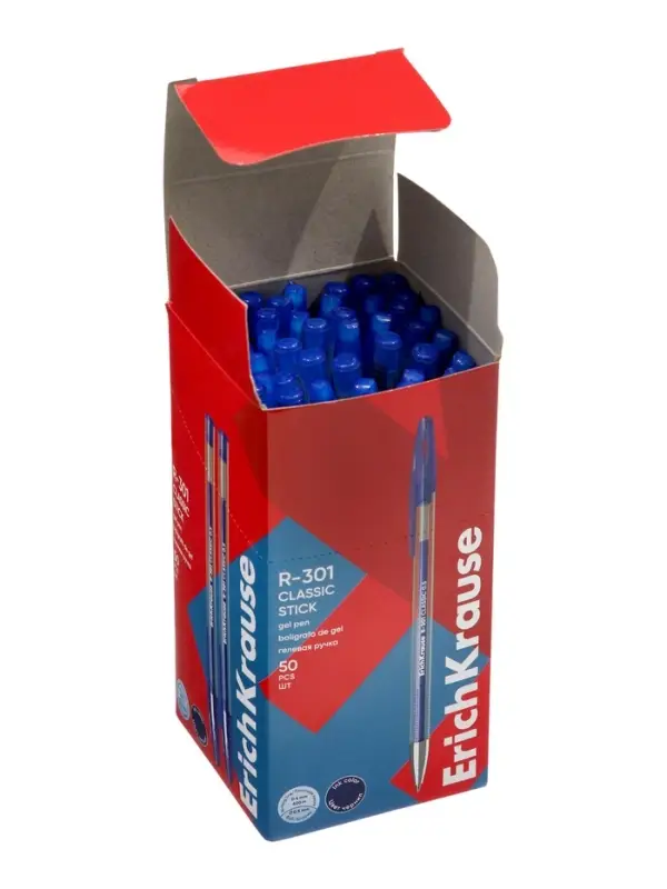 Ручка гелевая ErichKrause R=301 Gel Stick Classic, узел 0.5 мм, синяя