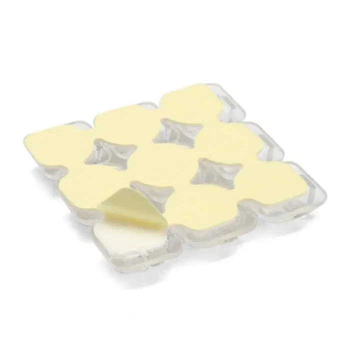 Держатель самоклеящийся для проводов и гирлянд ТУНДРА krep, прозрачный, 9 шт.