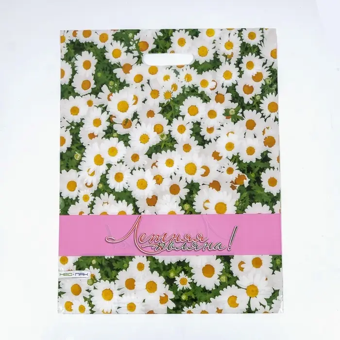 Пакет &laquo;Летняя поляна&raquo;, полиэтиленовый, с вырубной ручкой, 38&times;47 см, 60 мкм
