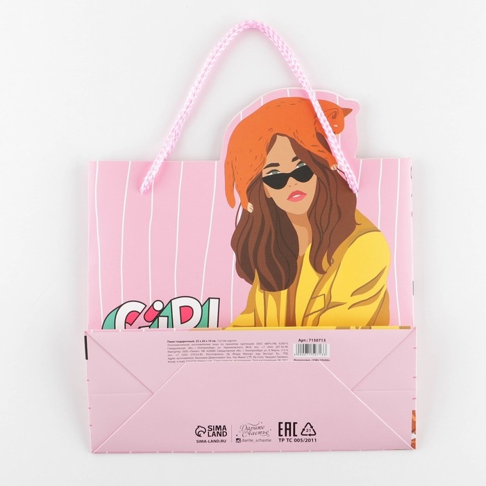 Пакет подарочный, упаковка, «Girl PWR», 25 х 26 х 10 см Пакет подарочный, упаковка, «Girl PWR», 25 х 26 х 10 см