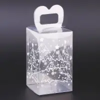 Коробка подарочная новогодняя складная ПВХ «Ёлочка в лесу» 12×7×7 см