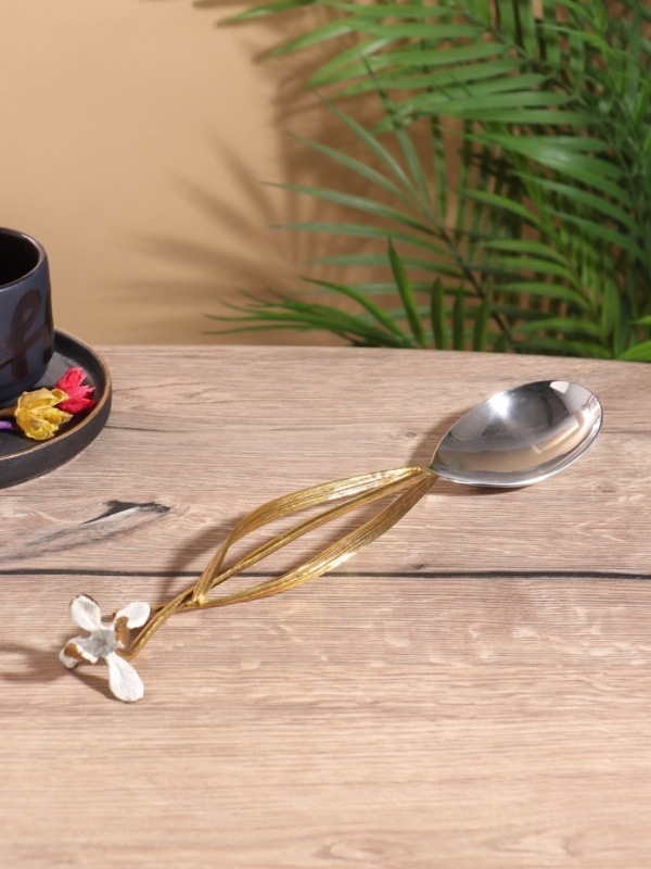 Ложка сервирочная Ложка сервирочная "Лилия" нержавеющая сталь, латунь