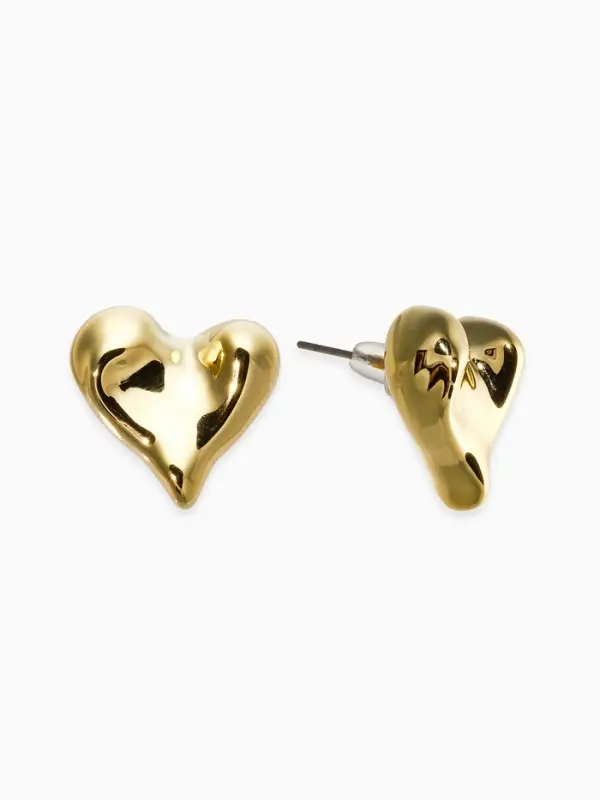 Серьги пластик &laquo;Сердца&raquo;, течение, цвет золото