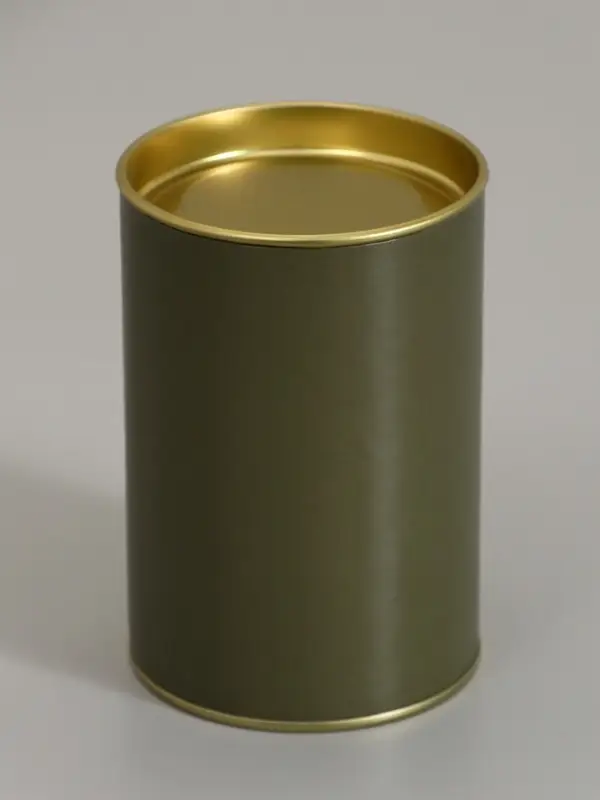 Тубус 73&times;110 мм (90 мм внутренняя высота), картон, хаки, металлическая крышка