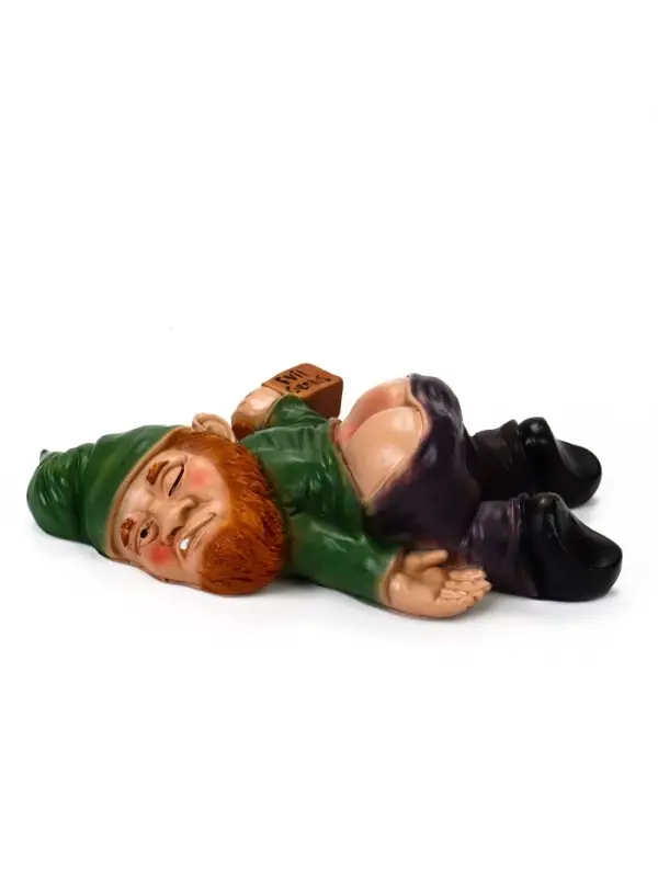 Садовая фигура из полистоуна &laquo;Гном спящий-пьяный&raquo;, 23&times;16&times;7 см