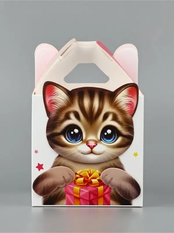 Подарочная коробка, упаковка &laquo;Котик&raquo; 10&times;10&times;10 см