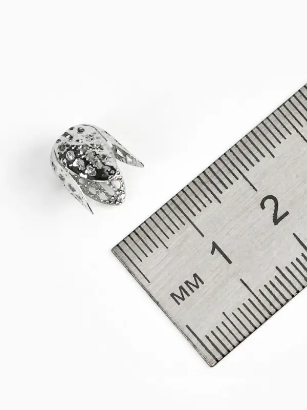 Шапочки для бусин (набор 20 шт.), СМ-051, 11&times;12 мм, цвет серебро