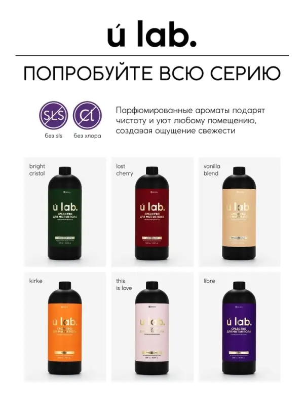 Средство для мытья пола парфюмированное, аромат: Libre, 1000 мл, ULAB