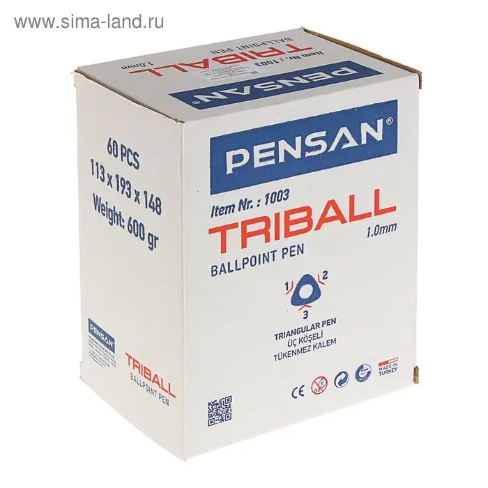 Ручка шариковая масляная Pensan Triball, узел-игла 1.0 мм, трёхгранная, 8 цветов, МИКС + дисплей Ручка шариковая масляная Pensan Triball, узел-игла 1.0 мм, трёхгранная, 8 цветов, МИКС + дисплей