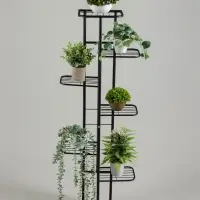 Подставка для цветов Greengo, 7 полок, 43&times;22&times;126 см, напольная, металл, чёрная