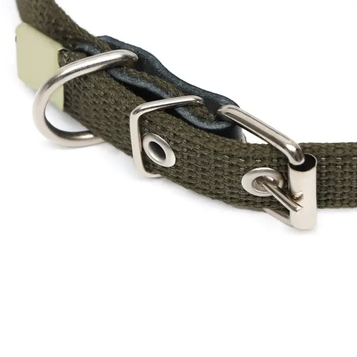 Ошейник брезентовый однослойный, безразмерный, 52&times;2 см, ОШ 23-46 см, хаки