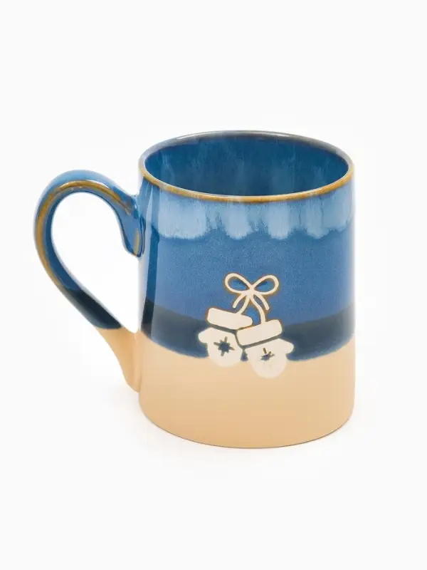 Кружка чайная новогодняя «Варежки», 350 мл, ручная работа