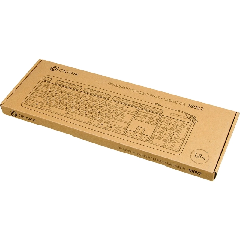 Клавиатура Oklick 180V2 черный USB