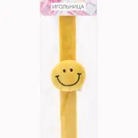 Игольница на браслете &laquo;Смайл&raquo;, 23&times;6.5 см, жёлтая