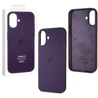 Чехол iPh 16 Silicon Case 100% ORG (MagSafe + анимация NFC Clear) c LOGO Plum