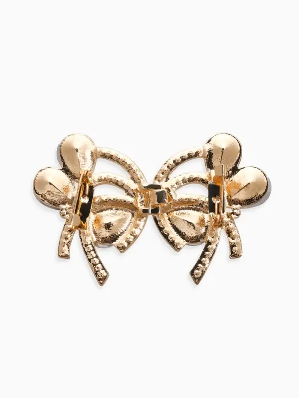 Зажим для кардигана Зажим для кардигана "Ажур", капельки, цвет белый в золоте