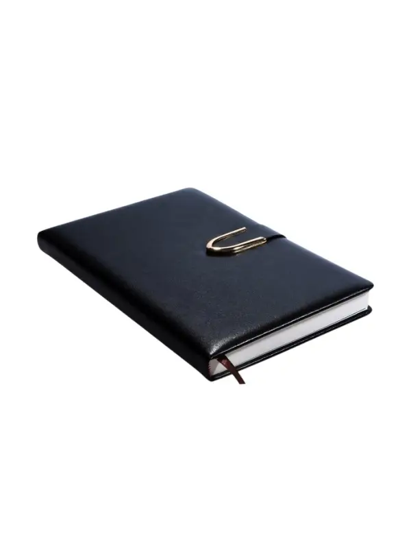 Ежедневник недатированный формат А5, с хлястиком, 112л, линия, пвх, Черный Ежедневник недатированный формат А5, с хлястиком, 112л, линия, пвх, Черный