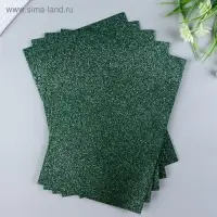 Фоамиран глиттерный Magic 4 Hobby 2 мм  цв. зеленый, 20х30 см