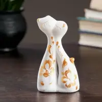 Фигурка керамика &laquo;Коты влюбленные&raquo;, белые, 3&times;6.5&times;12 см