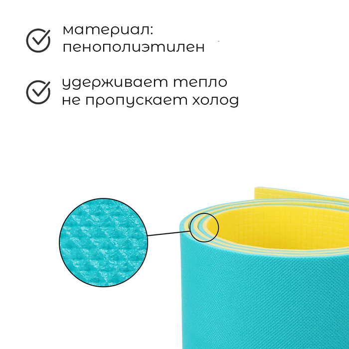 Коврик туристический Tourist, 180х60х0.8 см, цвет МИКС Коврик туристический Tourist, 180х60х0.8 см, цвет МИКС