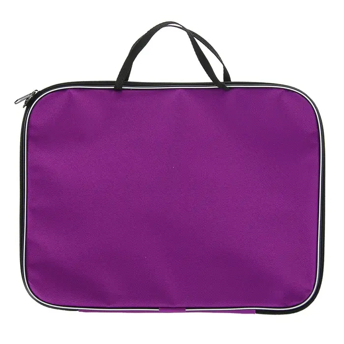 Папка с ручками текстильная А4, 350&times;270&times;20 мм, Calligrata &laquo;Офис&raquo;, нейлон 600D, двуцветный кант, фиолетовая