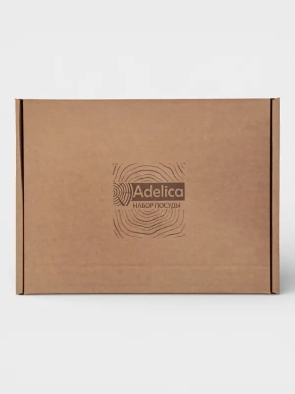 Подарочный набор посуды Adelica &laquo;Бари&raquo;, доска разделочная d=25 см, блюдо для подачи d=24 см, менажница 3 секции d=20 см, подставка, дерево берёза