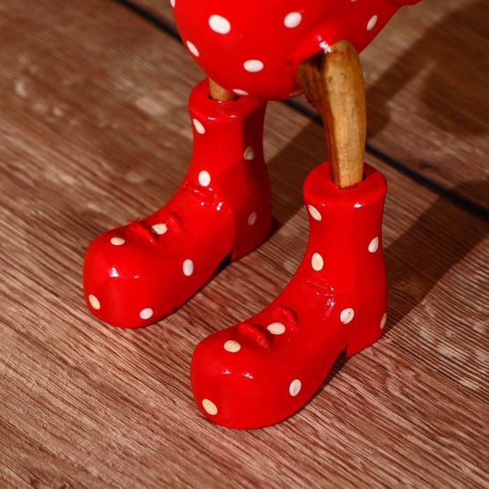 Сувенир Сувенир "Утка в летнем наряде" цв. красный, дерево 27 см