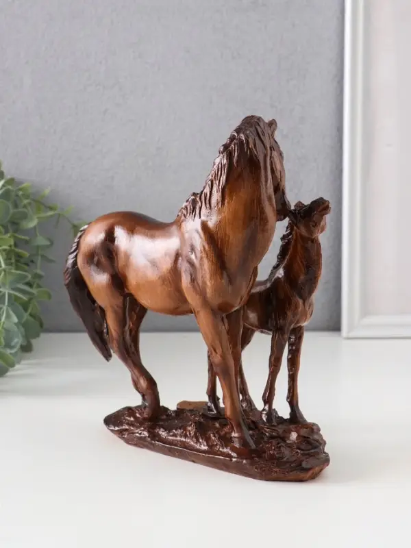 Сувенир полистоун Сувенир полистоун "Лошадь с жеребёнком" под дерево 19х6,5х20,5 см