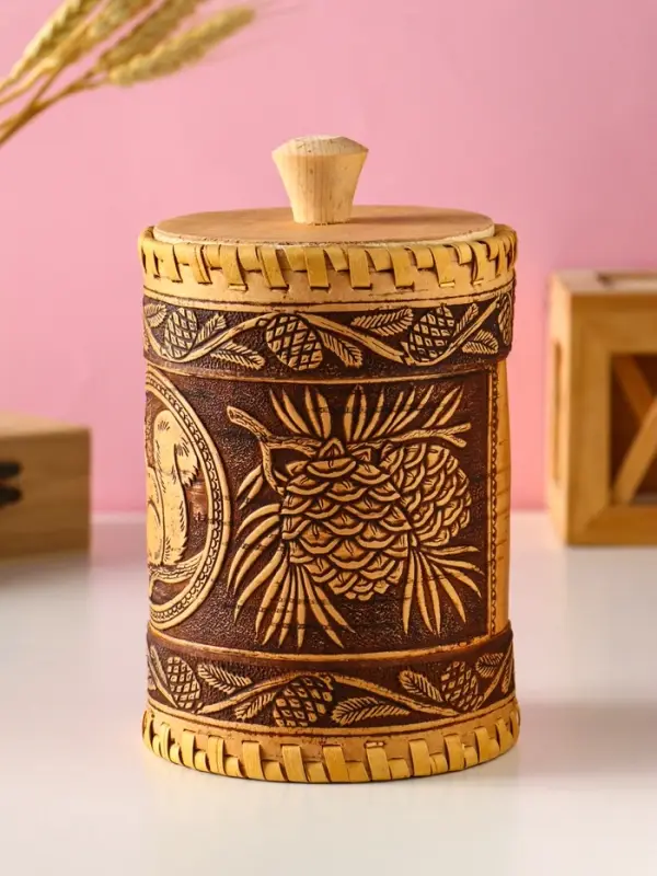 Туес с кантами Туес с кантами "Лесная красавица" D10смхH(с хватком)17см, береста