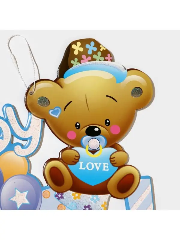 Украшение на гендер пати &laquo;Подвеска Baby Boy&raquo;, 28.5&times;26 см, голубое