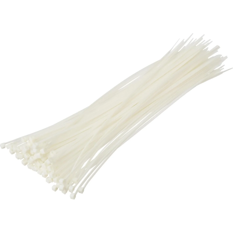 Хомут стяжка нейлоновая морозост Topfort 4х300 (3,6х300 мм) белый 100 шт/уп