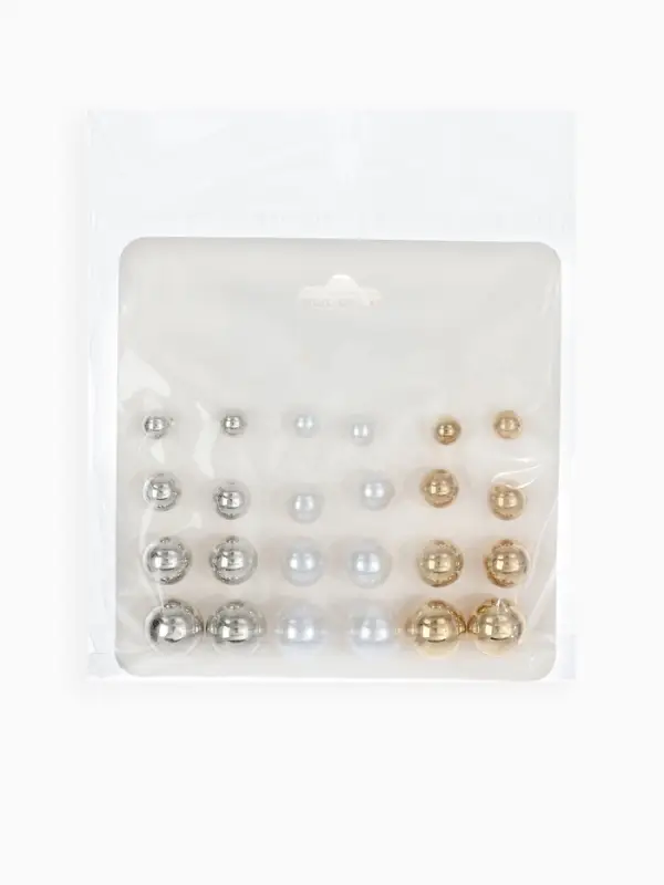 Серьги пусеты QF &laquo;Рэйчел&raquo;, 12 пар, бусины d=6-12 мм, цветные