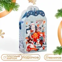 Подарочная новогодняя коробка «Фантазия» в зелёном, упаковка, 11.1×5.8×20.5 см