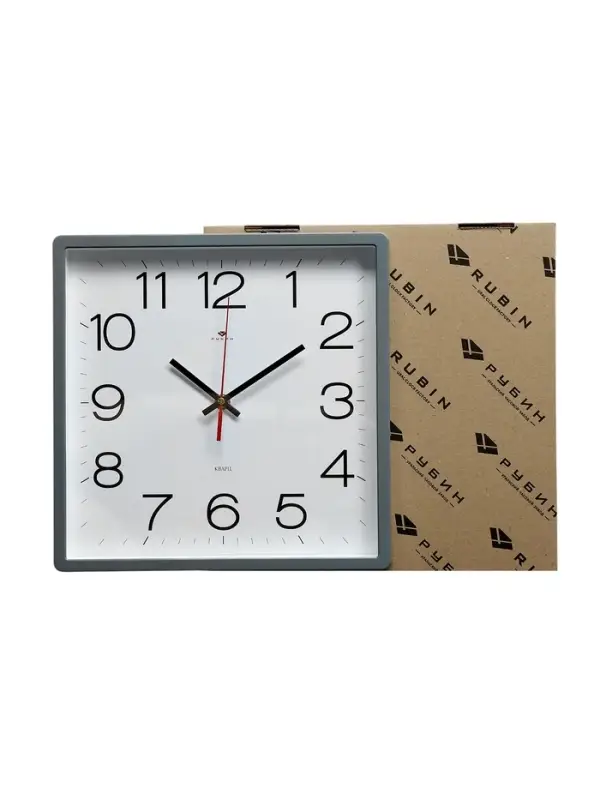 Часы настенные классические, бесшумные, плавный ход, 30&times;30 см, серые, от батарейки 1&times;АА