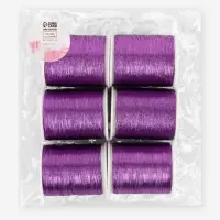 Нитки металлизированные, 91&plusmn;1 м, набор 6 шт., фиолетовые