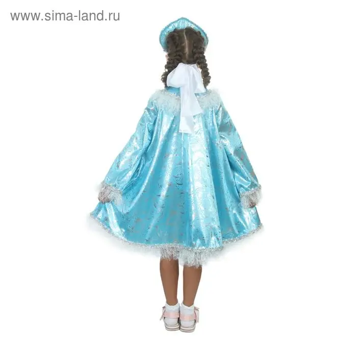 Карнавальный костюм  Карнавальный костюм "Снегурочка с кокеткой", атлас, кокошник, платье, р-р 36, рост 140 см