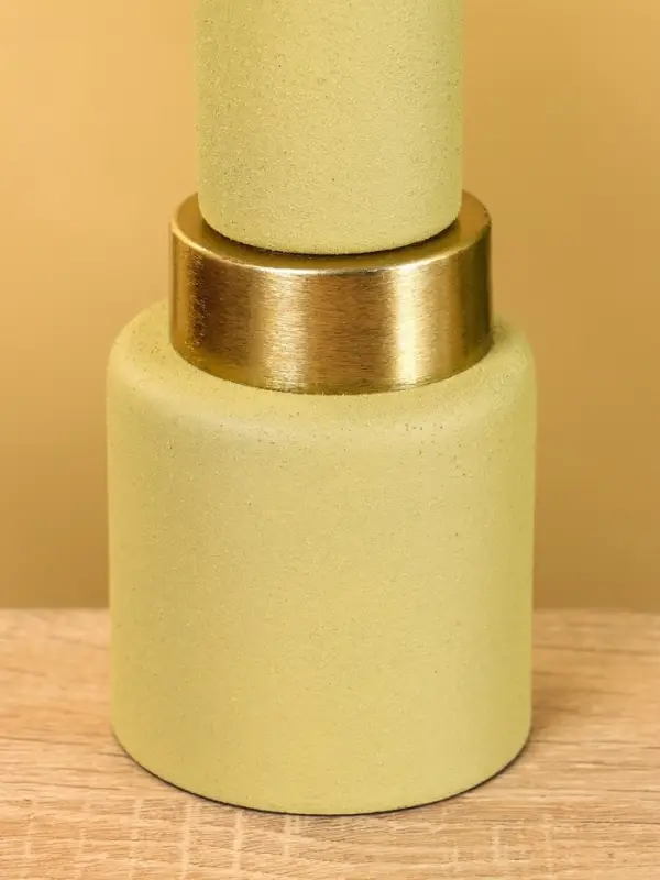 Подсвечник на 1 свечу текстурный «Оливковый», 10.5×10.5×19.5 см