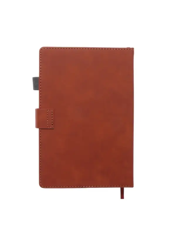 Ежедневник недатированный формат А5, с хлястиком, 128л, линия, пвх, Коричневый
