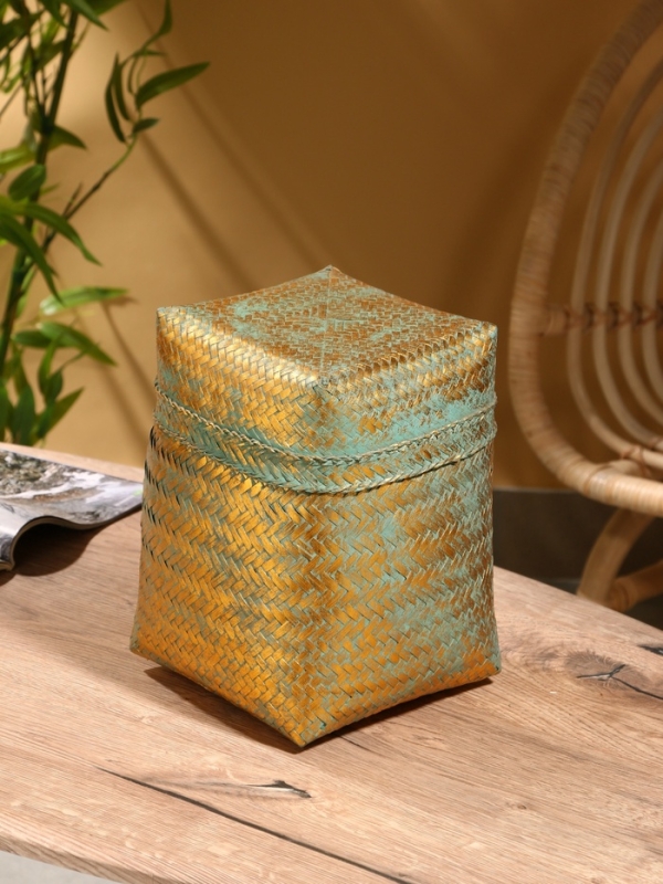 Корзинка плетеная Корзинка плетеная "Голден" 20х20х26 см, голубой