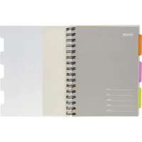 Бизнес-тетрадь 140л,кл,А5,SPIRAL BOOK Серый,евроспир,обл.пласт,раздел.84109