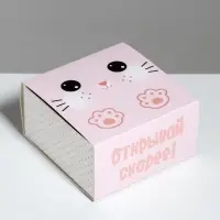 Коробка подарочная складная, упаковка, «Открывай скорее», 15 х 15 х 8 см