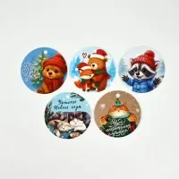 Набор мини-открыток новогодних «С Новым годом!», 30 штук, 7 x 7 см Набор мини-открыток новогодних «С Новым годом!», 30 штук, 7 x 7 см