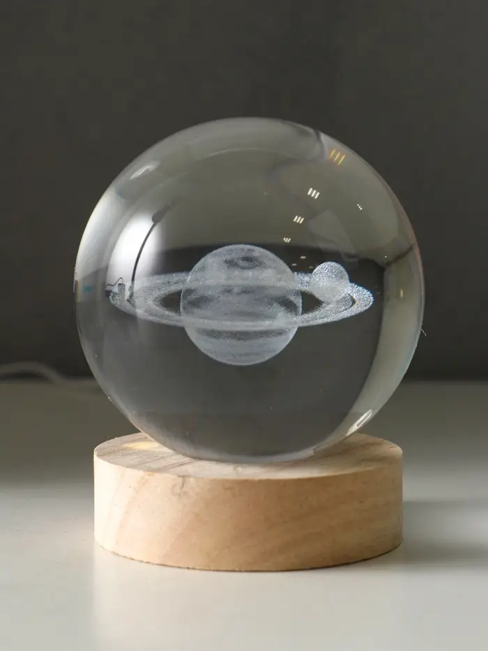 Сувенир стекло подсветка "Солнечная система" d=8 см подставка дерево, USB 8х8х9,5 см Сувенир стекло подсветка "Солнечная система" d=8 см подставка дерево, USB 8х8х9,5 см