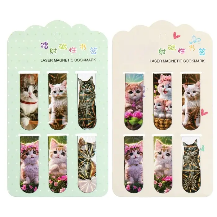 Набор магнитных закладок для книг Calligrata 6 штук, Набор магнитных закладок для книг Calligrata 6 штук, "Котята", МИКС