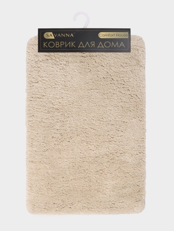 Коврик Savanna, 40×60 см, ворс 2 см, микрофибра, бежевый Коврик Savanna, 40×60 см, ворс 2 см, микрофибра, бежевый