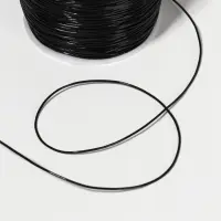 Нить для плетения, эластичная, 100&plusmn;1 м, d=0.8 мм, чёрная