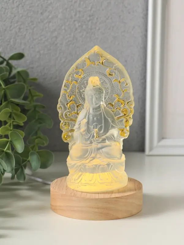 Фигурка светящаяся &laquo;Гуань Инь&raquo;, акрил, от USB, 8&times;8&times;14 см