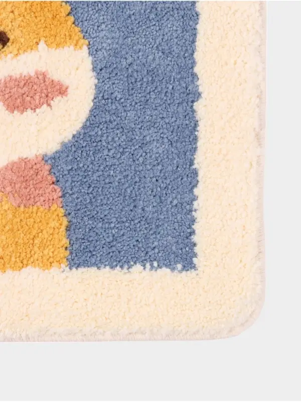 Коврик Доляна &laquo;Корги&raquo;, 40&times;60 см, микрофибра, синий