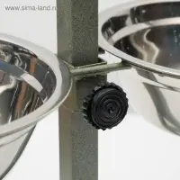 Подставка с мисками, 2&times;1 л, высота 40 см, разборная, зелёная