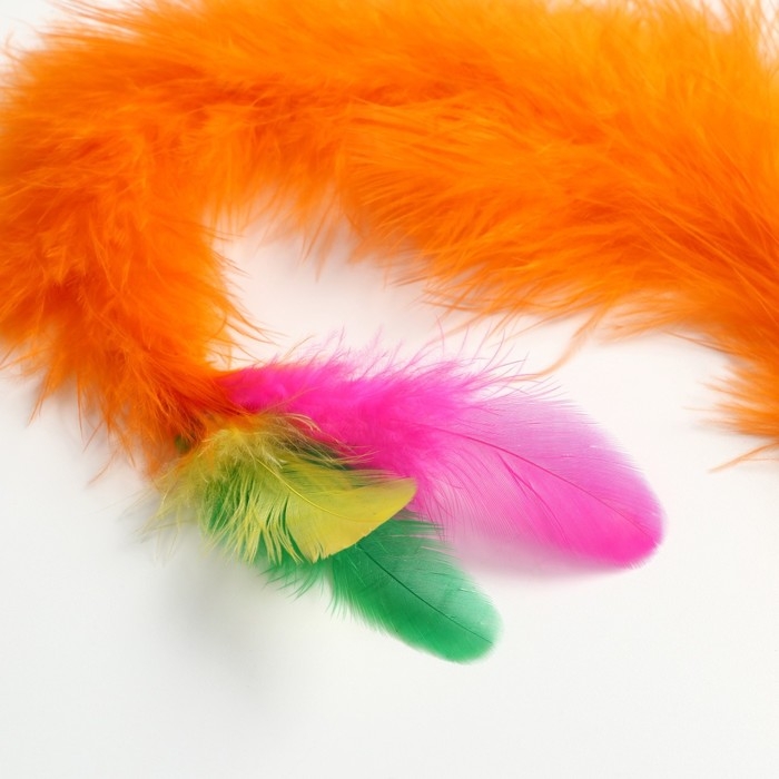 Дразнилка меховая  Дразнилка меховая "Длинный хвост", оранжевая